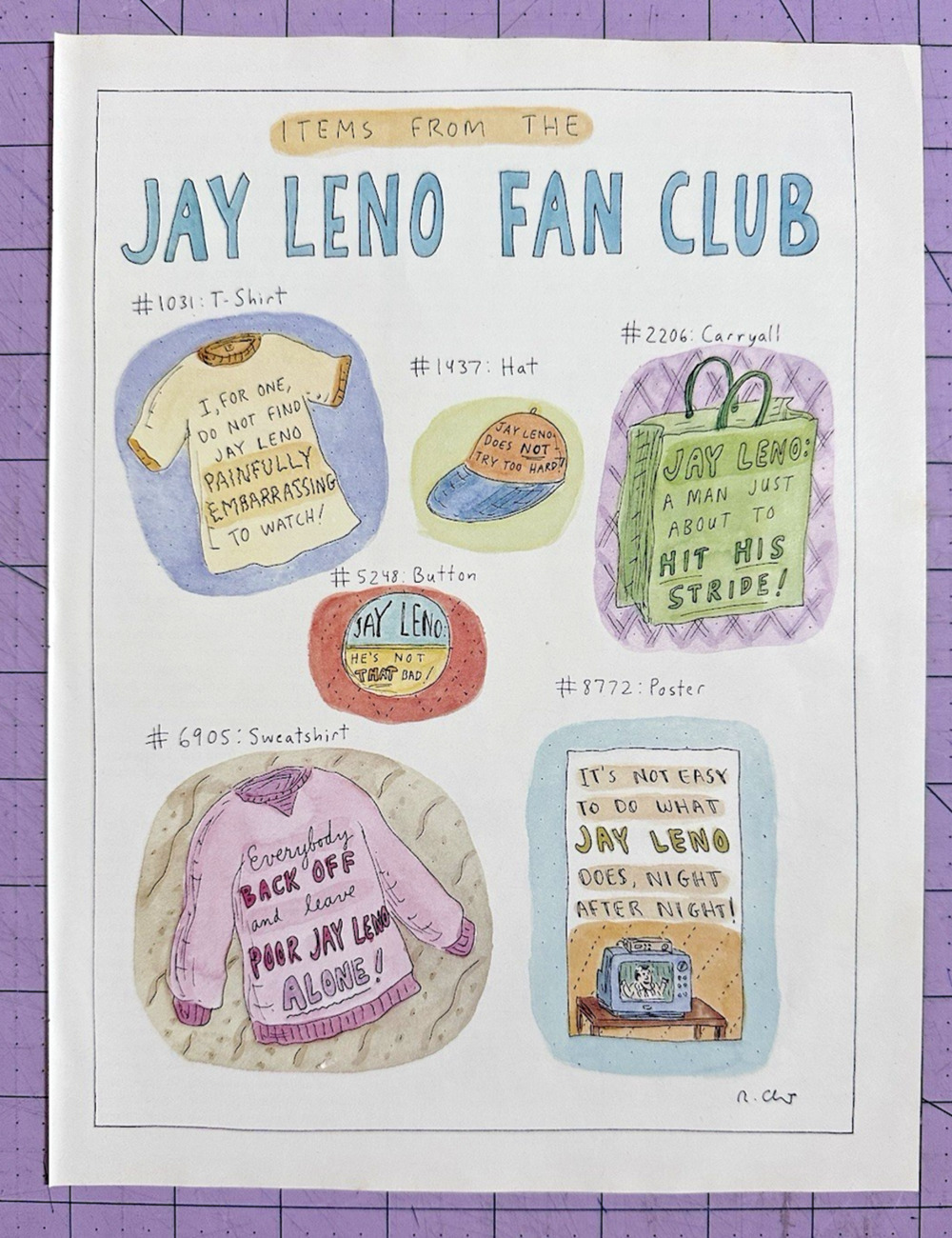 1993 Playboy Magazine Clipping Jay Leno Fan Club Page Roz Chast